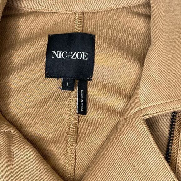NIC+ZOE Moto Jacket Camel Color Cotton Blend Size Large‎ - Picture 7 of 9